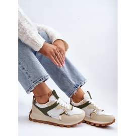 Damen Sneakers Sportschuhe Beige-Grün Ralita 1