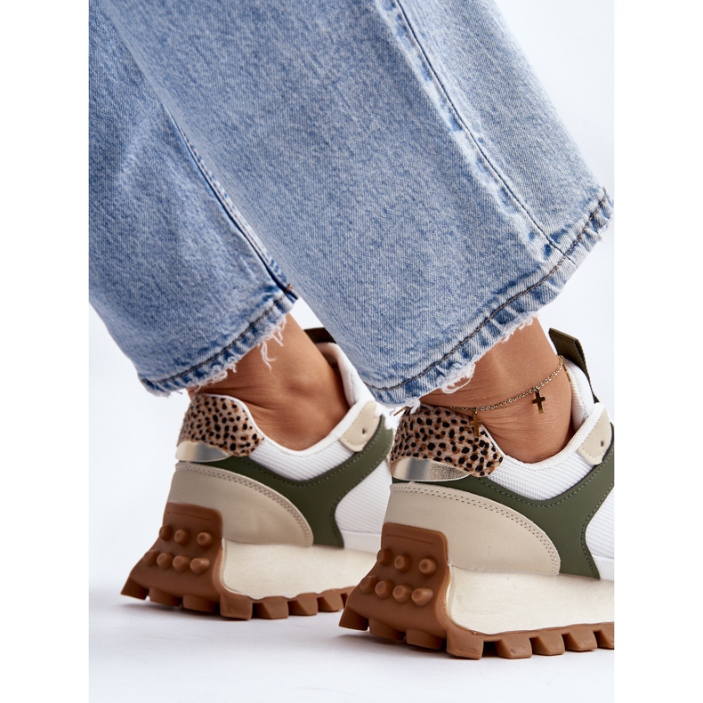 Damen Sneakers Sportschuhe Beige-Grün Ralita 2