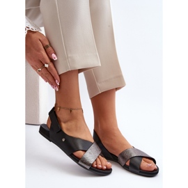 Zazoo 40141 Ledersandalen mit Klettverschluss, Schwarz 1