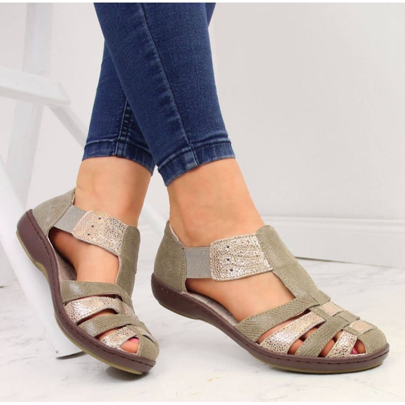 T.Sokolski W SCA168A Ledersandalen, Beige und Gold 2