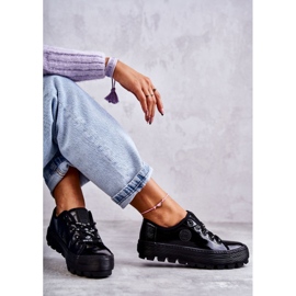 Modischer Lack-Sneaker Big Star KK274044 Schwarz 3