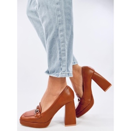 Albers Camel-Loafer mit hohen Absätzen braun 1