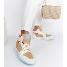 Weiße und beige High-Top-Sneaker von Eagan 1