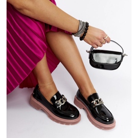 Schwarze Ledermokassins Goe LL2N4039 1