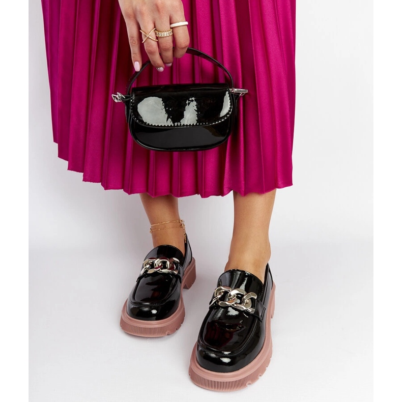 Schwarze Ledermokassins Goe LL2N4039 2