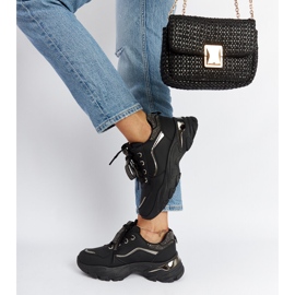 Schwarze, massive Sneakers mit Euclid-Strasssteinen 2