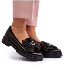 Damen-Mokassins aus Lackleder mit Schleife Laura Messi 2786 Schwarz 13