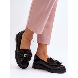 Damen-Mokassins aus Lackleder mit Schleife Laura Messi 2786 Schwarz 7