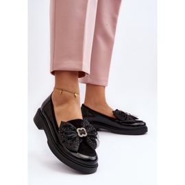 Damen-Mokassins aus Lackleder mit Schleife Laura Messi 2786 Schwarz 8