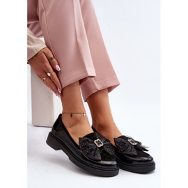 Damen-Mokassins aus Lackleder mit Schleife Laura Messi 2786 Schwarz 3