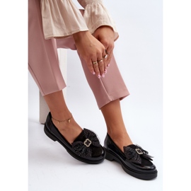 Damen-Mokassins aus Lackleder mit Schleife Laura Messi 2786 Schwarz 4