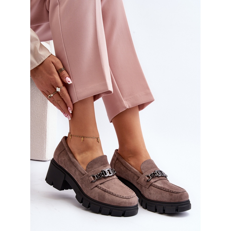 Vinceza Beige Eriella Beige Mokassins mit massiven Absätzen 2