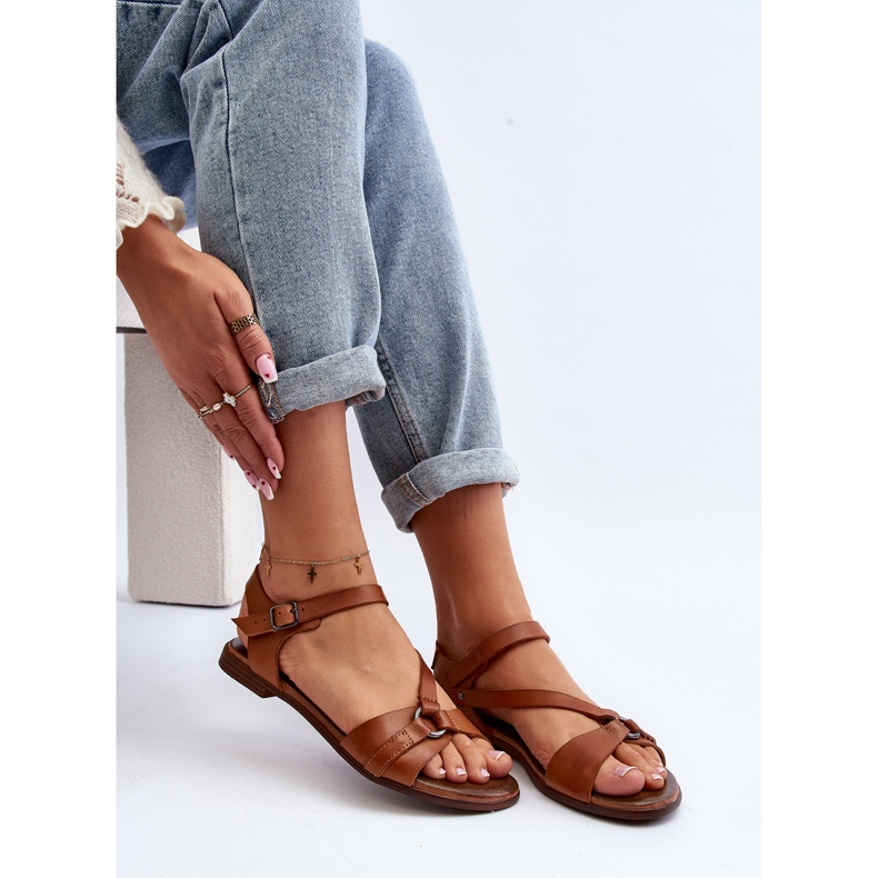 Zazoo 40182 Damen Ledersandalen, Braun 1