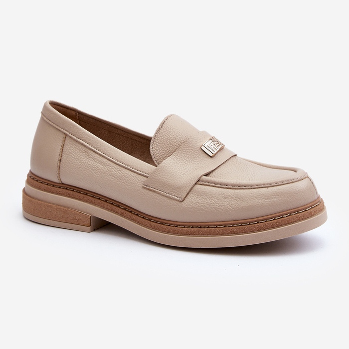 Zazoo 20165 Damen-Ledermokassins, Beige 2