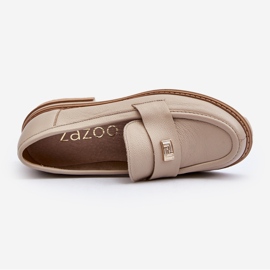Zazoo 20165 Damen-Ledermokassins, Beige 7