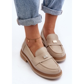 Zazoo 20165 Damen-Ledermokassins, Beige 8