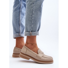 Zazoo 20165 Damen-Ledermokassins, Beige 9