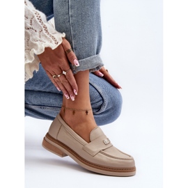 Zazoo 20165 Damen-Ledermokassins, Beige 1