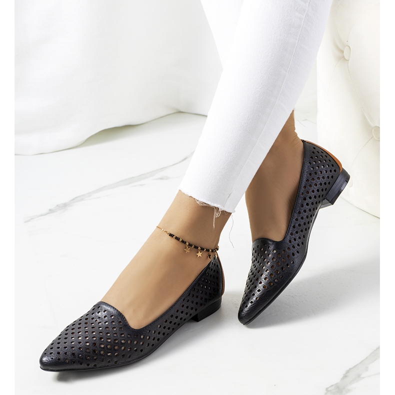 Schwarze, durchbrochene Ballerinas von Jarrett 1