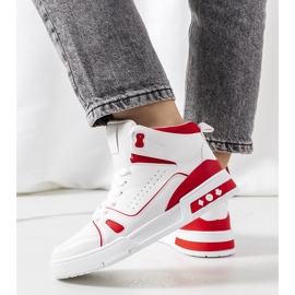 Grandis rote knöchelhohe Turnschuhe weiß 1