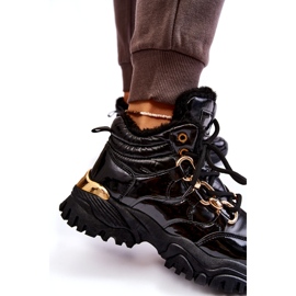 Isolierte Sportschuhe für Frauen Wanderschuhe mit einer goldenen Kette schwarz 7