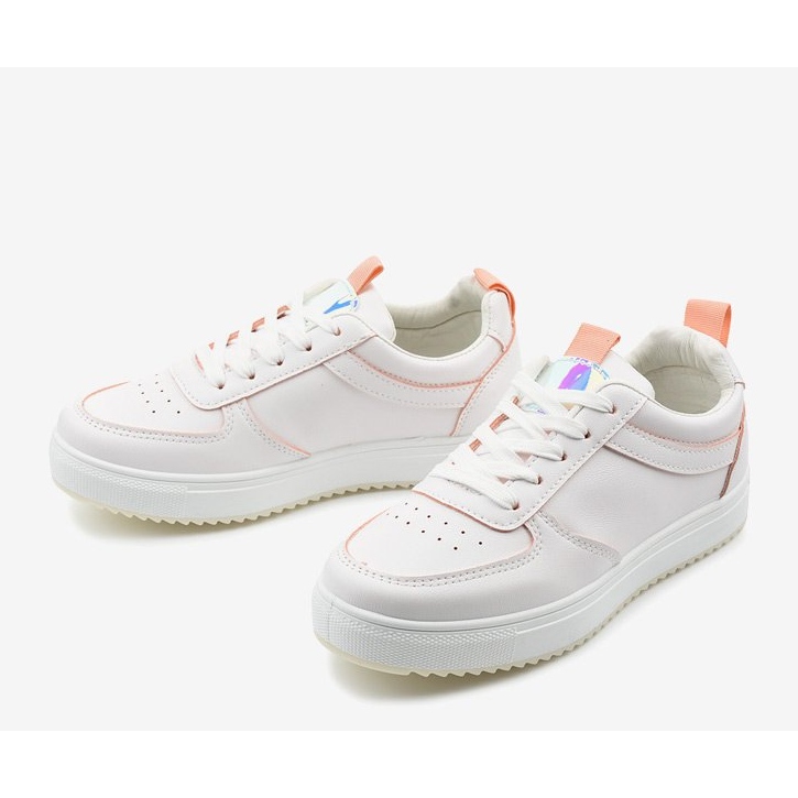 Weiße Sneaker mit rosa Einsätzen KK-203 2