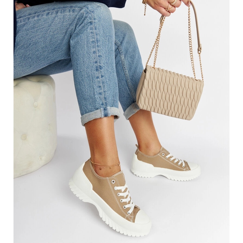 Beige Monteleone-Plateau-Sneaker 1