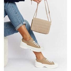 Beige Monteleone-Plateau-Sneaker 2