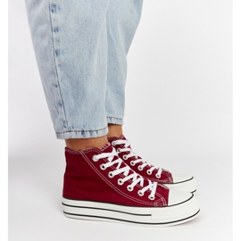 Burgunderrote High-Top-Sneaker aus Puglia 2