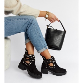 Schwarze dekorative Thomas-Plateaustiefel 1