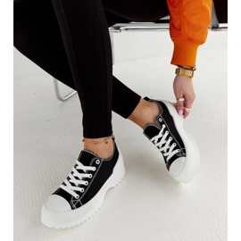 Schwarze Monteleone-Plateau-Sneaker 1