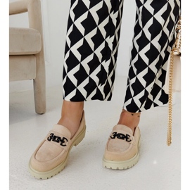 Beigefarbene Wildleder-Loafer mit Lyle-Schnalle 1