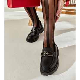 Schwarze Mokassins mit Federschnalle 2