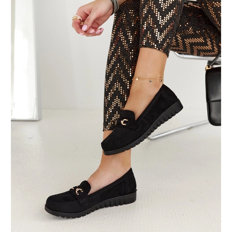 Preußen-Loafer aus schwarzem Wildleder 2