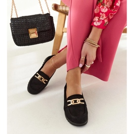 Schwarze Wildledermokassins mit Sardis-Schnalle 1