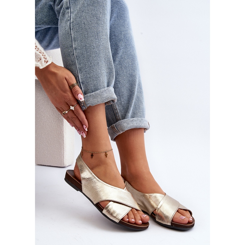 Zazoo 40407 Damen Ledersandalen Gold golden 2