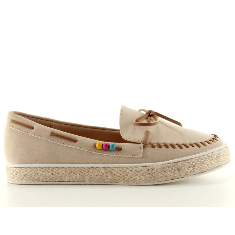 Loafer mit bunten Perlen 2057Beige 2