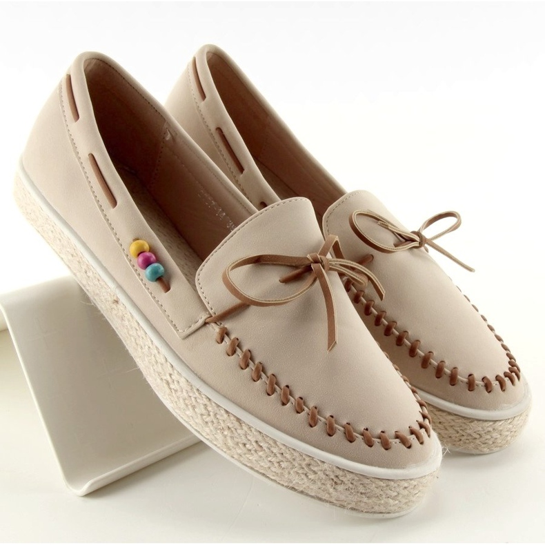 Loafer mit bunten Perlen 2057Beige 1