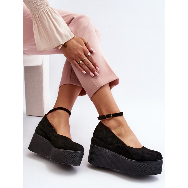 Schwarze Malla-Espadrilles für Damen mit Keilabsatz 1