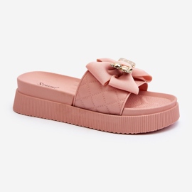 Damen-Flip-Flops mit Schleife und Teddybär, Pink Katterina rosa 2