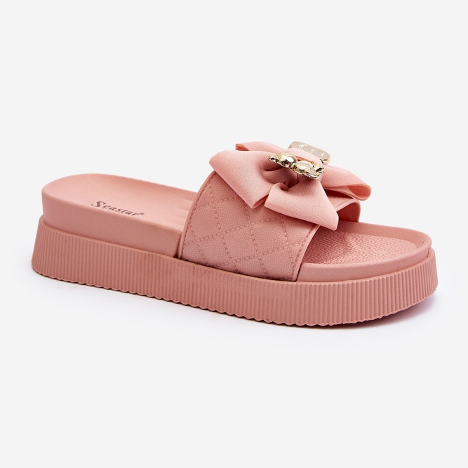 Damen-Flip-Flops mit Schleife und Teddybär, Pink Katterina rosa 2