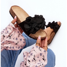 Damen-Flip-Flops mit Blumen, Black Lulania schwarz 1
