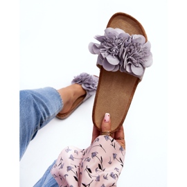 Damen-Flip-Flops mit Blumen, Grau von Lulania 1
