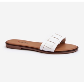 Klassische flache Damen-Flip-Flops Weiß Namrita 2