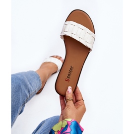 Klassische flache Damen-Flip-Flops Weiß Namrita 1