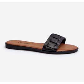 Klassische flache Flip-Flops für Damen in Schwarz von Namrita 1