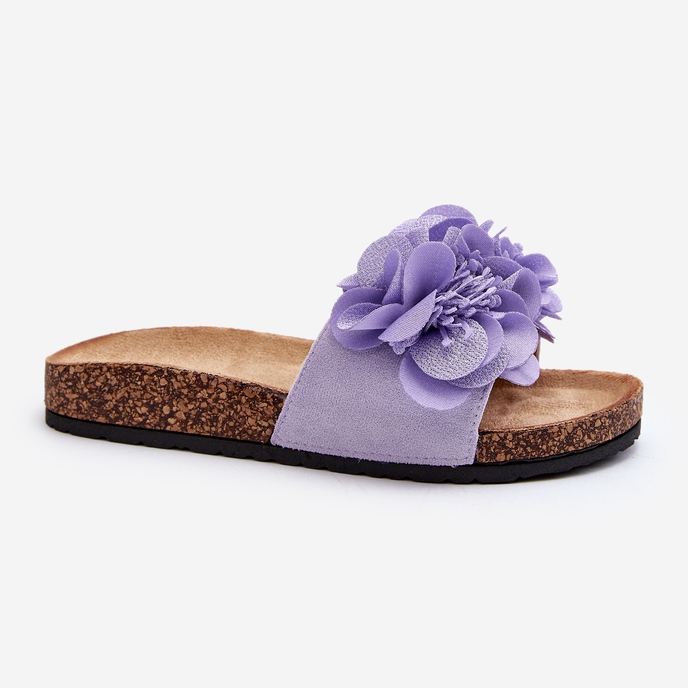 Damen-Flip-Flops mit Blumen, lila Lulania 2