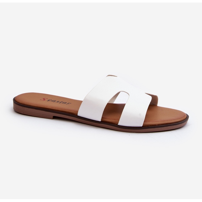 Damen-Flip-Flops mit Cut-Outs in Weiß von Lumossa 1