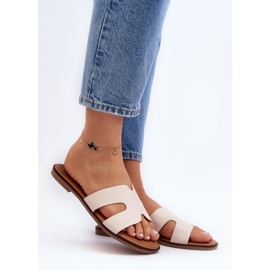 Damen-Flip-Flops mit Cut-Outs Beige Lumossa 2