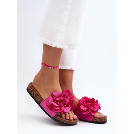 Damen-Flip-Flops mit Blumen Fuchsia Lulania rosa 2